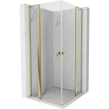 Mexen Mist L Duo kabina prysznicowa uchylna 95 x 95 cm, transparent, złota - 8A4L-095-095-50-00