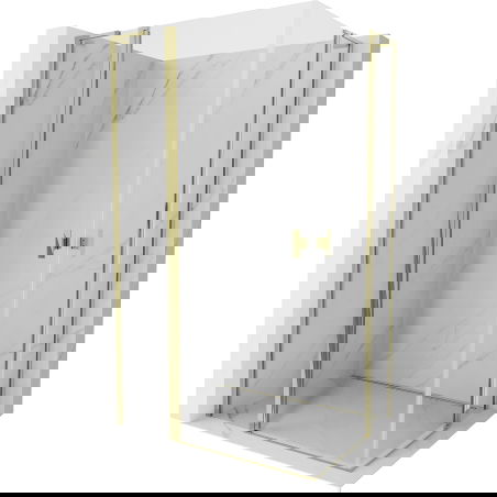 Mexen Mist L Duo kabina prysznicowa uchylna 100 x 95 cm, transparent, złota - 8A4L-100-095-50-00
