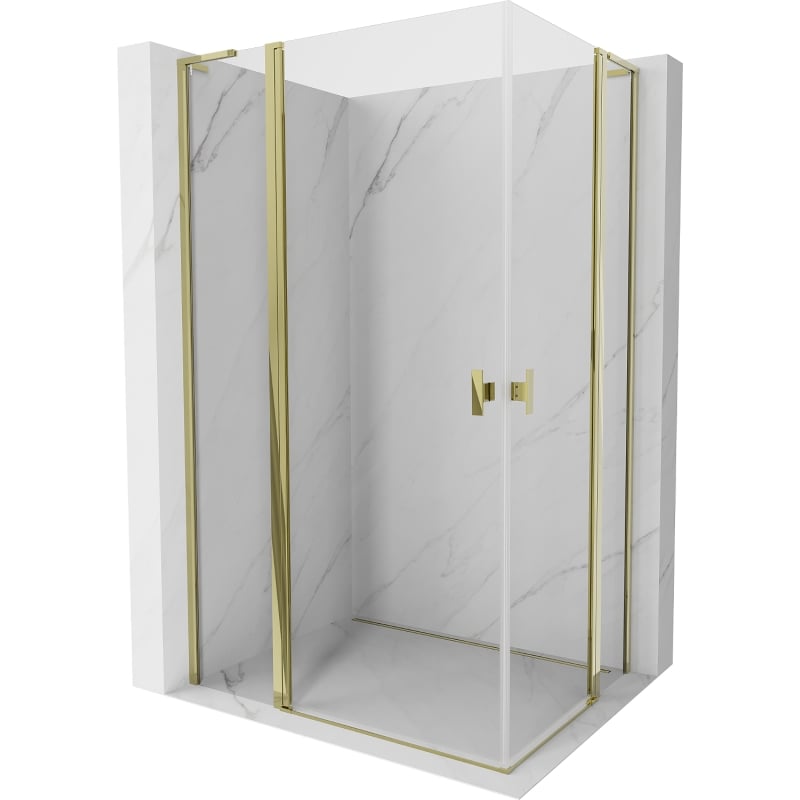 Mexen Mist L Duo kabina prysznicowa uchylna 105 x 95 cm, transparent, złota - 8A4L-105-095-50-00