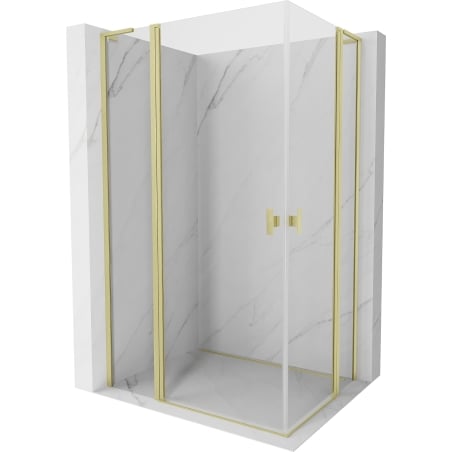 Mexen Mist L Duo kabina prysznicowa uchylna 105 x 95 cm, transparent, złota szczotkowana - 8A4L-105-095-55-00