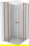 Mexen Mist L Duo kabina prysznicowa uchylna 95 x 95 cm, transparent, miedź szczotkowana - 8A4L-095-095-65-00