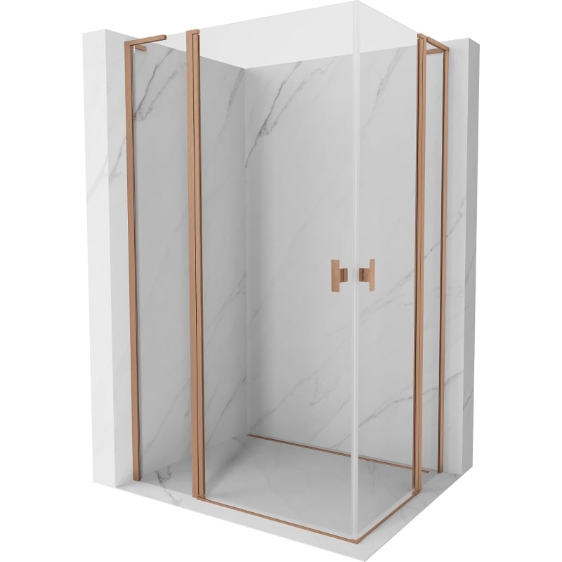 Mexen Mist L Duo kabina prysznicowa uchylna 100 x 95 cm, transparent, miedź szczotkowana - 8A4L-100-095-65-00