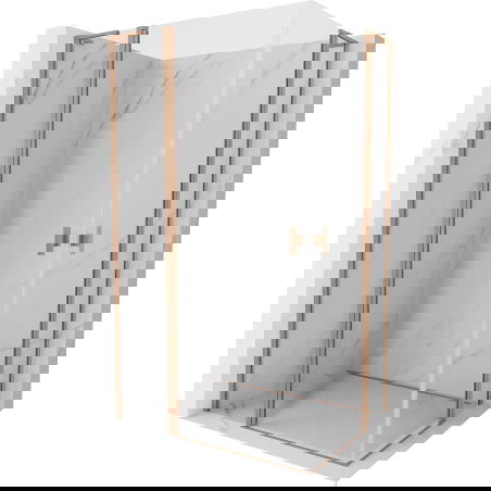Mexen Mist L Duo kabina prysznicowa uchylna 115 x 95 cm, transparent, miedź szczotkowana - 8A4L-115-095-65-00