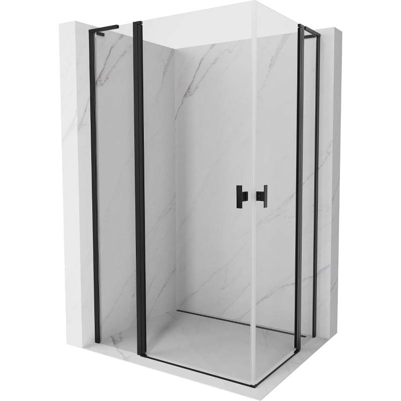 Mexen Mist L Duo kabina prysznicowa uchylna 100 x 90 cm, transparent, czarna - 8A4L-100-090-70-00