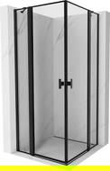 Mexen Mist Duo kabina prysznicowa uchylna 90 x 90 cm, czarna ramka, czarna - 8A4-090L-090P-70-70