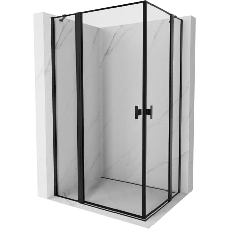 Mexen Mist Duo kabina prysznicowa uchylna 90 x 70 cm, czarna ramka, czarna - 8A4-090L-070P-70-70
