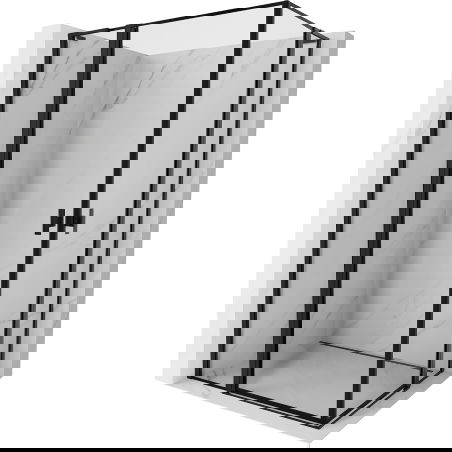 Mexen Mist L Duo kabina prysznicowa uchylna 110 x 100 cm, czarna ramka, czarna - 8A4L-110L-100P-70-70