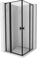 Mexen Mist L Duo kabina prysznicowa uchylna 120 x 120 cm, czarna ramka, czarna - 8A4L-120L-120P-70-70