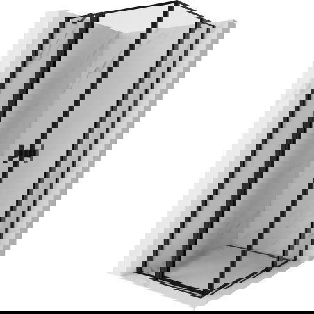 Mexen Mist Duo kabina prysznicowa uchylna 115 x 115 cm, czarna ramka, czarna - 8A4-115L-115P-70-70
