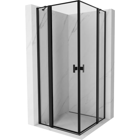 Mexen Mist Duo kabina prysznicowa uchylna 120 x 120 cm, czarna ramka, czarna - 8A4-120L-120P-70-70