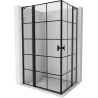 Mexen Mist L Duo kabina prysznicowa uchylna 115 x 95 cm, czarna kratka, czarna - 8A4L-115L-095P-70-77