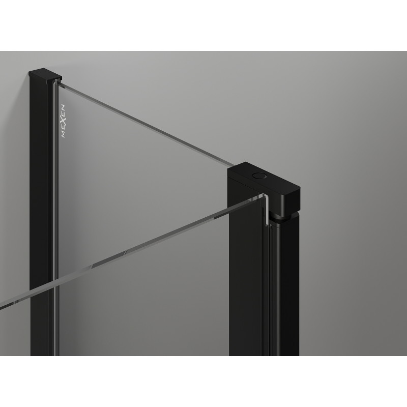 Mexen Mist Duo kabina prysznicowa uchylna 110 x 70 cm, czarna kratka, czarna - 8A4-110L-070P-70-77