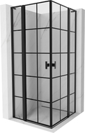 Mexen Mist L Duo kabina prysznicowa uchylna 110 x 110 cm, czarna kratka, czarna - 8A4L-110L-110P-70-77