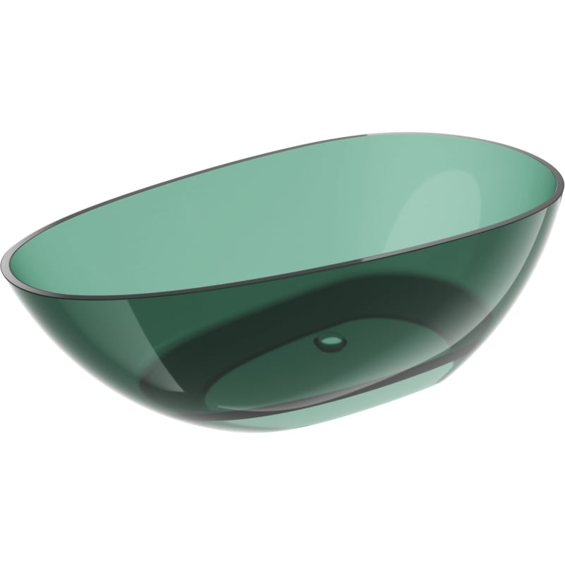 Mexen Glass teal wanna wolnostojąca transparentna 170 x 85 cm, korek chrom - 58061708511