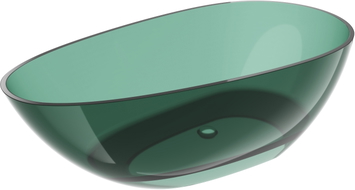 Mexen Glass wanna wolnostojąca transparentna 170 x 85 cm, teal, korek chrom - 58061708511