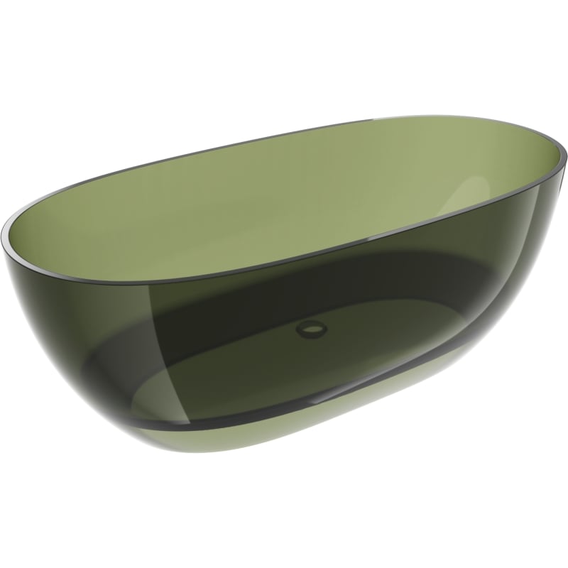 Mexen Pure olive wanna wolnostojąca transparentna 170 x 80 cm, korek chrom - 58071708001