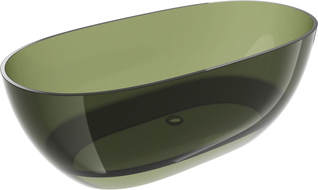 Mexen Pure olive wanna wolnostojąca transparentna 170 x 80 cm, korek chrom - 58071708001