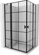 Mexen Mist Duo kabina prysznicowa uchylna 105 x 100 cm, czarna kratka, czarna - 8A4-105L-100P-70-77