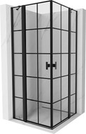Mexen Mist Duo kabina prysznicowa uchylna 115 x 115 cm, czarna kratka, czarna - 8A4-115L-115P-70-77
