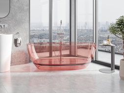 Mexen Pure coral wanna wolnostojąca transparentna 170 x 80 cm, korek chrom - 58071708004
