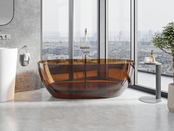 Mexen Pure earth wanna wolnostojąca transparentna 170 x 80 cm, korek chrom - 58071708005