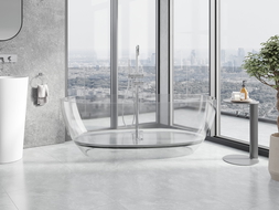 Mexen Pure clear wanna wolnostojąca transparentna 170 x 80 cm, korek chrom - 58071708008