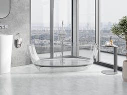Mexen Pure wanna wolnostojąca transparentna 170 x 80 cm, clear, korek chrom - 58071708008