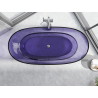 Mexen Pure wanna wolnostojąca transparentna 170 x 80 cm, dark slate blue, korek chrom - 58071708010