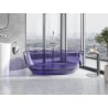 Mexen Pure dark slate blue wanna wolnostojąca transparentna 170 x 80 cm, korek chrom - 58071708010