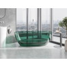 Mexen Pure teal wanna wolnostojąca transparentna 170 x 80 cm, korek chrom - 58071708011