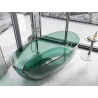 Mexen Pure teal wanna wolnostojąca transparentna 170 x 80 cm, korek chrom - 58071708011