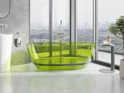 Mexen Pure lime wanna wolnostojąca transparentna 170 x 80 cm, korek chrom - 58071708012