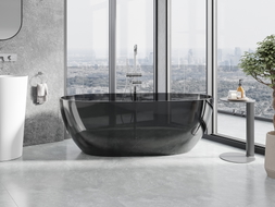 Mexen Pure wanna wolnostojąca transparentna 170 x 80 cm, black, korek chrom - 58071708013