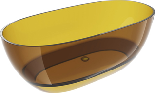 Mexen Pure honey wanna wolnostojąca transparentna 170 x 80 cm, korek chrom - 58071708015