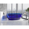 Mexen Pure wanna wolnostojąca transparentna 170 x 80 cm, sapphire, korek chrom - 58071708016