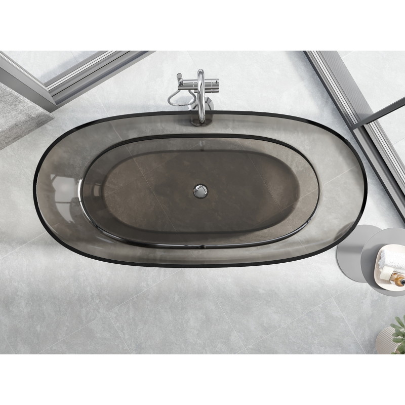 Mexen Pure bronze wanna wolnostojąca transparentna 170 x 80 cm, korek chrom - 58071708018