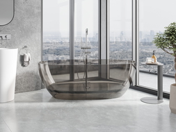 Mexen Pure bronze wanna wolnostojąca transparentna 170 x 80 cm, korek chrom - 58071708018