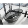 Mexen Orax black wanna wolnostojąca transparentna 170 x 80 cm, korek chrom - 58081708013