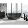 Mexen Orax black wanna wolnostojąca transparentna 170 x 80 cm, korek chrom - 58081708013