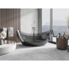 Mexen Vea black wanna wolnostojąca transparentna 180 x 80 cm, korek chrom - 58091808013