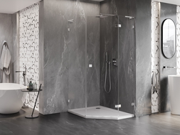 Mexen Lunar L kabina prysznicowa pięciokątna uchylna prawa 90 x 100 cm, transparent, chrom - 831L-090P-100L-01-00-P