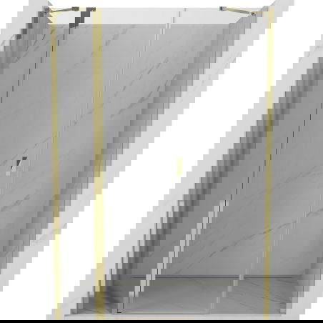 Mexen Mist drzwi prysznicowe uchylne 135 cm, transparent, złote - 8A4-135-001-50-00
