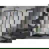 Mexen Apia kabina prysznicowa rozsuwana 130 x 70 cm, transparent, złota + brodzik Flat, czarny - 840-130-070-50-00-4070G
