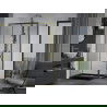 Mexen Apia kabina prysznicowa rozsuwana 130 x 70 cm, transparent, złota + brodzik Flat, czarny - 840-130-070-50-00-4070G
