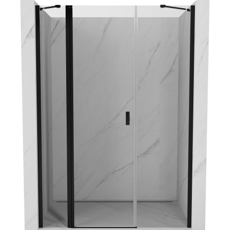 Mexen Mist drzwi prysznicowe uchylne 135 cm, transparent, czarne - 8A4-135-001-70-00