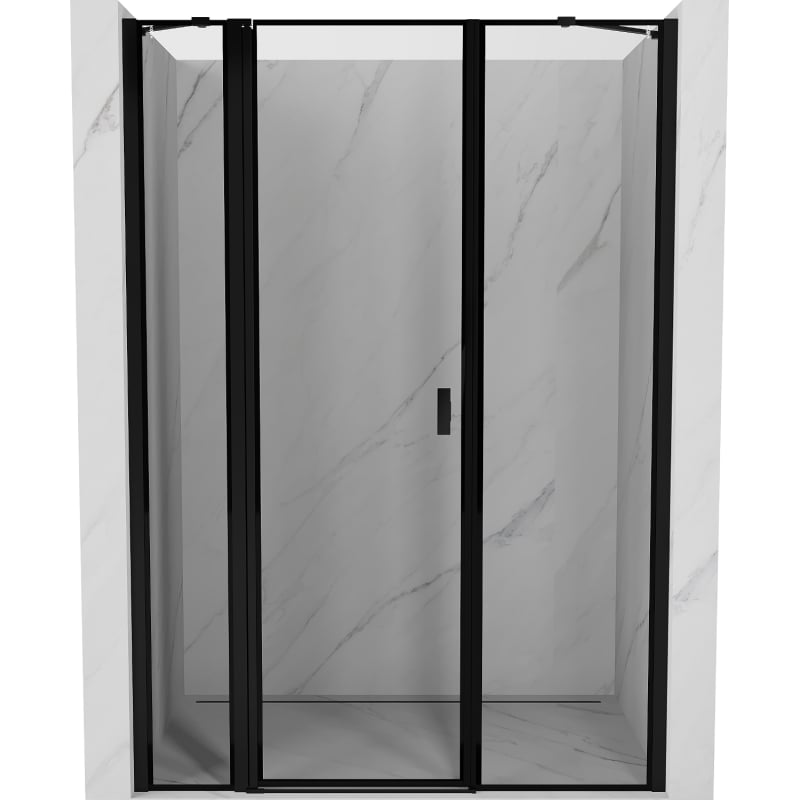 Mexen Mist drzwi prysznicowe uchylne lewe 125 cm, czarna ramka, czarne - 8A4-125-001-70-70-L