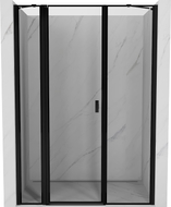Mexen Mist drzwi prysznicowe uchylne lewe 140 cm, czarna ramka, czarne - 8A4-140-001-70-70-L