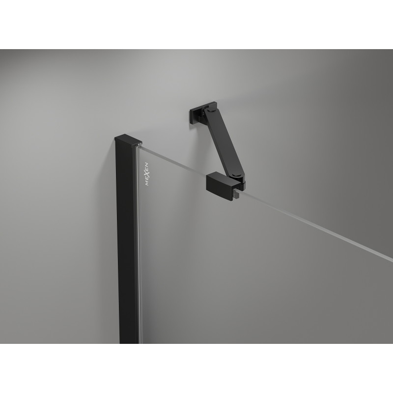 Mexen Mist drzwi prysznicowe uchylne prawe 110 cm, czarna ramka, czarne - 8A4-110-000-70-70-P