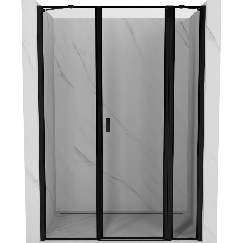 Mexen Mist drzwi prysznicowe uchylne prawe 125 cm, czarna ramka, czarne - 8A4-125-001-70-70-P