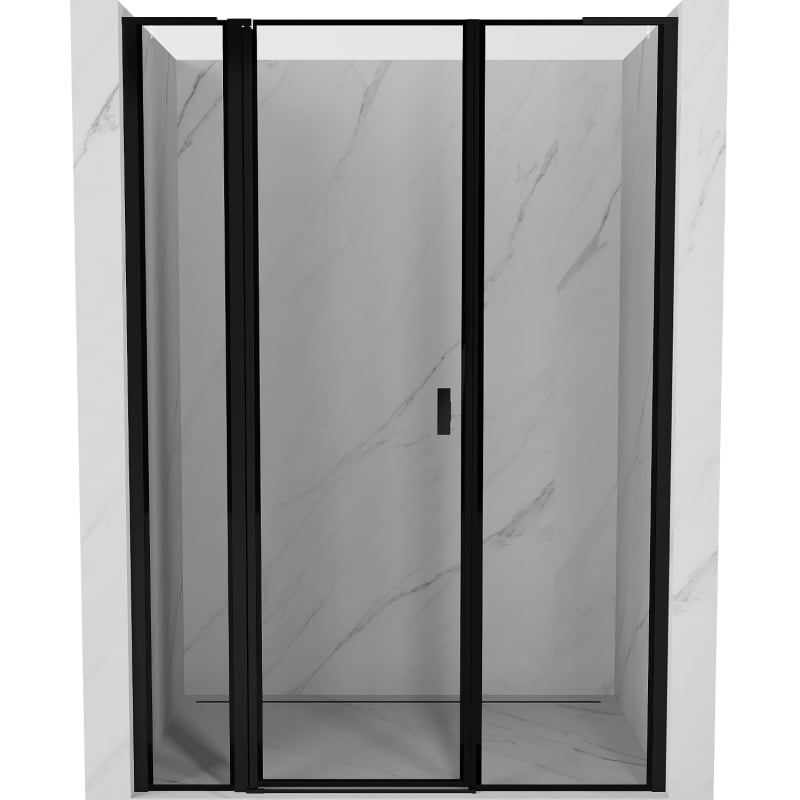 Mexen Mist L drzwi prysznicowe uchylne lewe 155 cm, czarna ramka, czarne - 8A4L-155-001-70-70-L